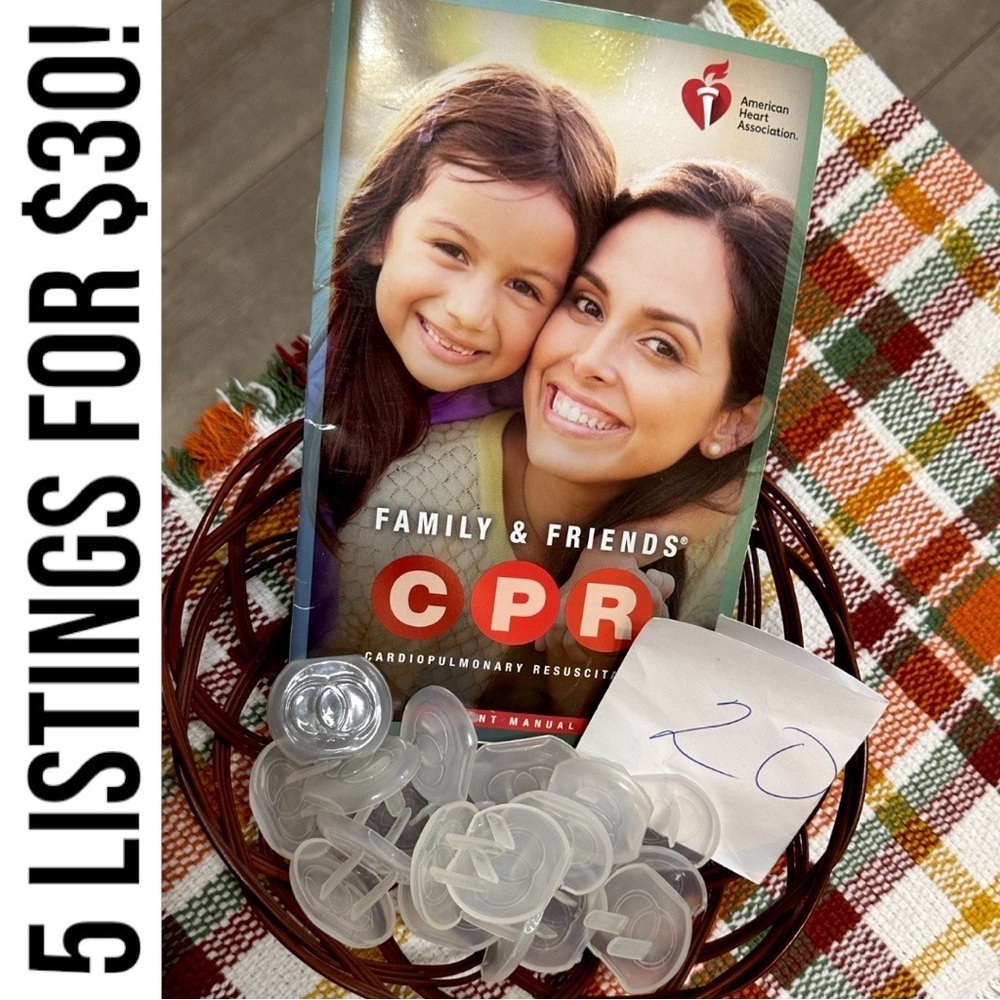 Family & Friends CPR Training Book + 20 Safety Plug Outlet Wall Protectors Baby